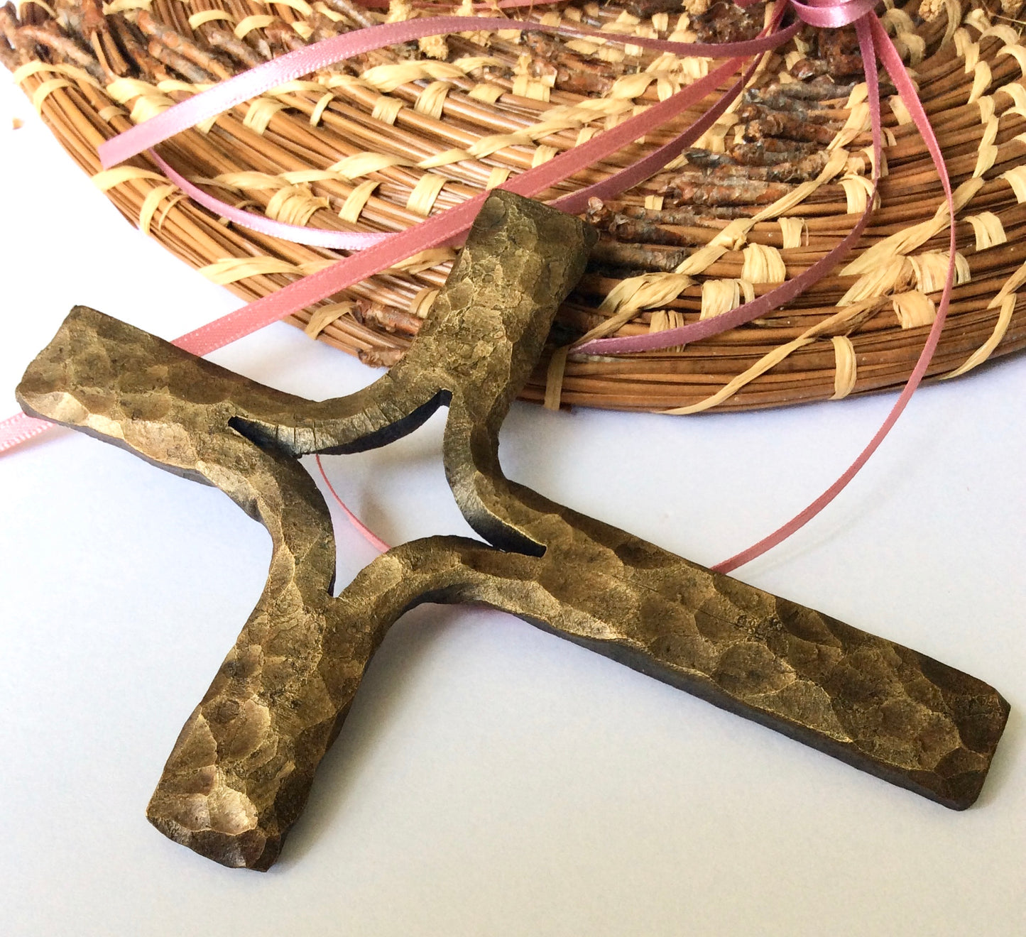 Traditional Forged Cross with Brass Finish